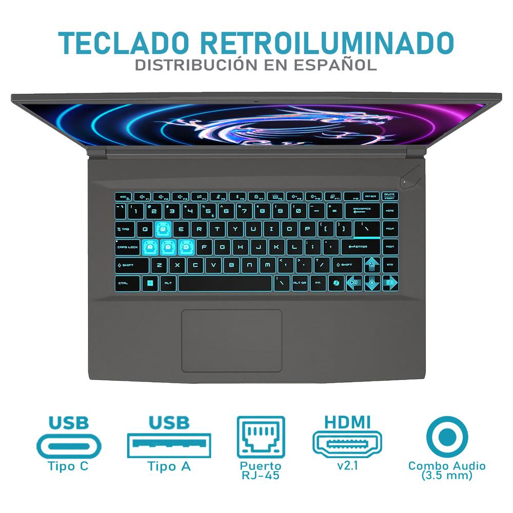 Foto 5 pulgar | Laptop Gamer Msi Thin A15 Nvdia Geforce Rtx 4060 Amd Ryzen 7 7735hs 16gb Ram 1tb Ssd 15.6'' Windows 11 Home Tecla