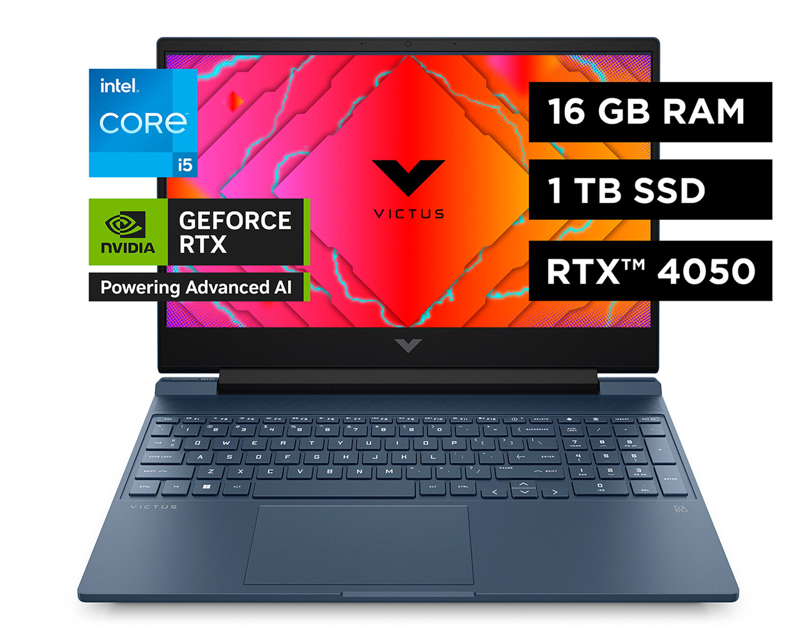 Foto 2 pulgar | Laptop Hp Gaming Victus 15-fa1098la,intel core™i5,16gb Ram,gpu Nvidia geforce Rtx™4050, 1 Tb Ssd,15.6'',fhd,windo