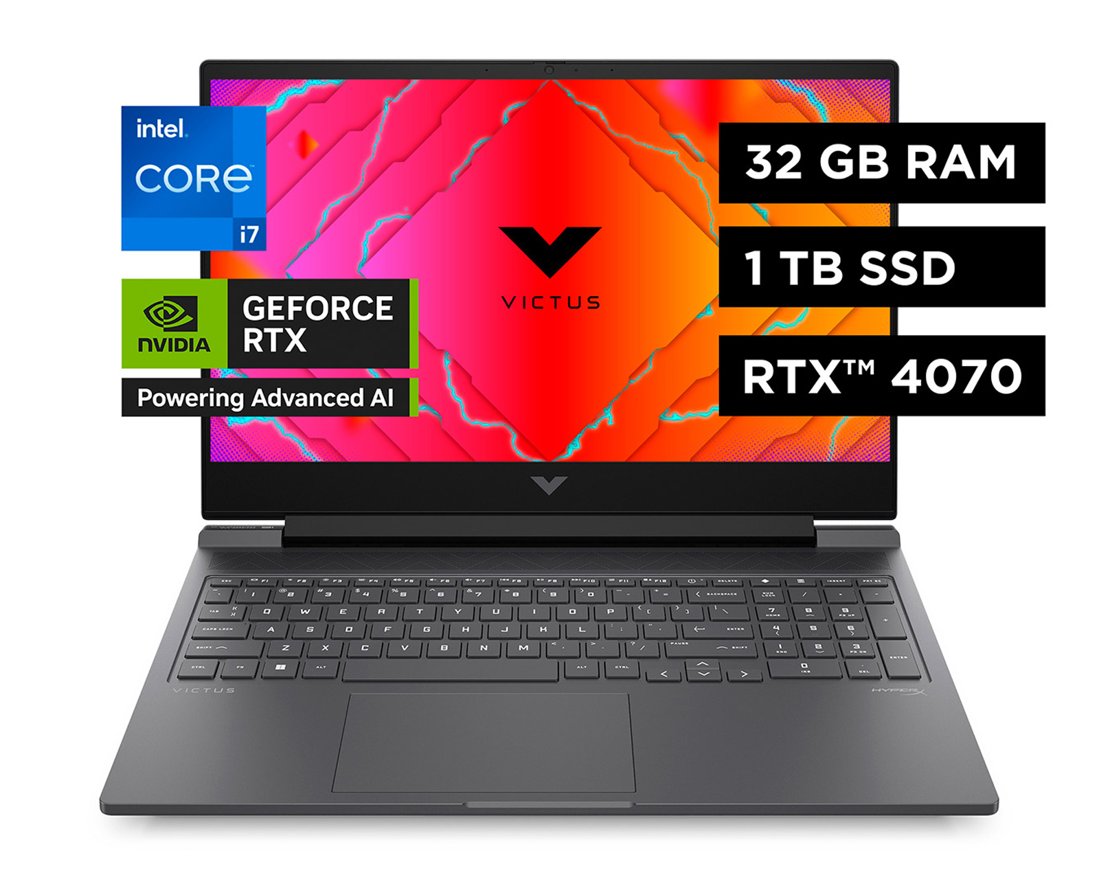 Laptop Hp Gaming Victus 16-r1016la, Intel core™i7, 32gb Ram,gpu Nvidia geforce Rtx™ 4070, 1 Tb Ssd, 16.1'',fhd