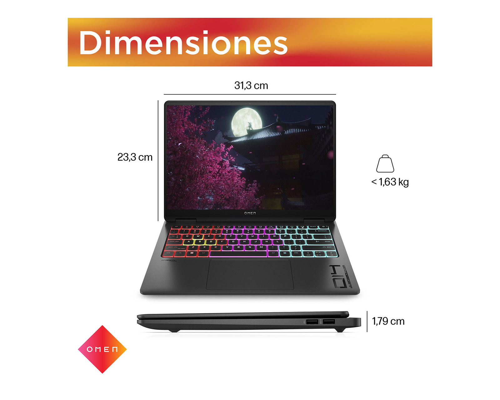 Foto 6 pulgar | Laptop Hp Gaming Omen Transcend 14-fb0001la 14 Pulgadas Windows 11 Intel Core Ultra 7 16 GB RAM 1 TB Ssd Negra