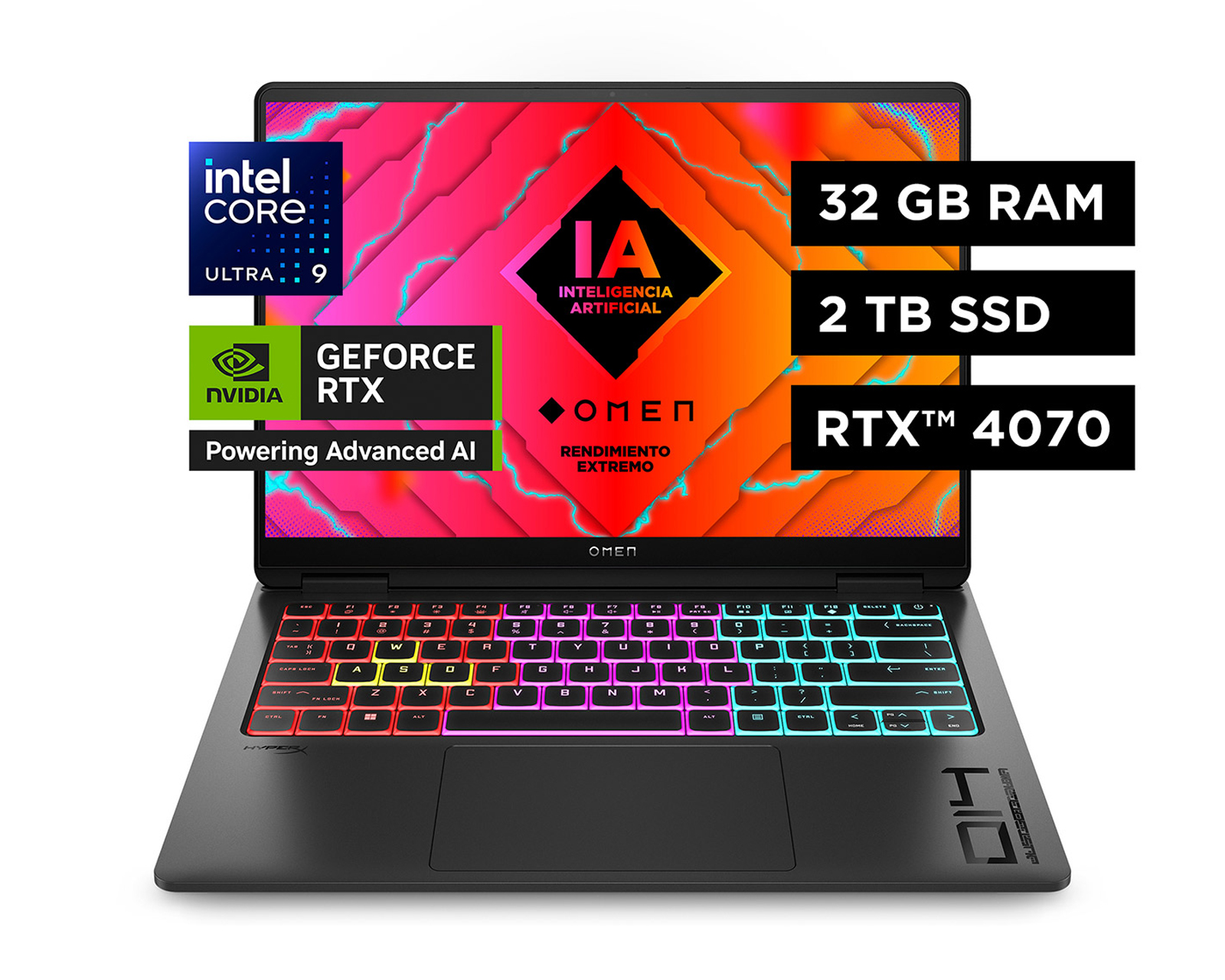 Foto 2 | Laptop Hp Gaming Omen Transcend 14-fb0004la 14 Pulgadas Windows 11 Intel Core Ultra 9 32 GB RAM 2 TB Ssd Negra