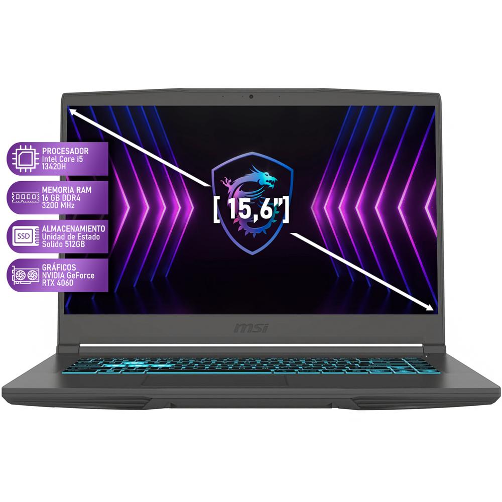 Foto 3 pulgar | Laptop Gamer Msi Thin 15 Geforce Rtx 4060 Intel Core I5 13420h 16gb Ram 512gb Ssd 15.6'' Windows 11 Home Teclado En In