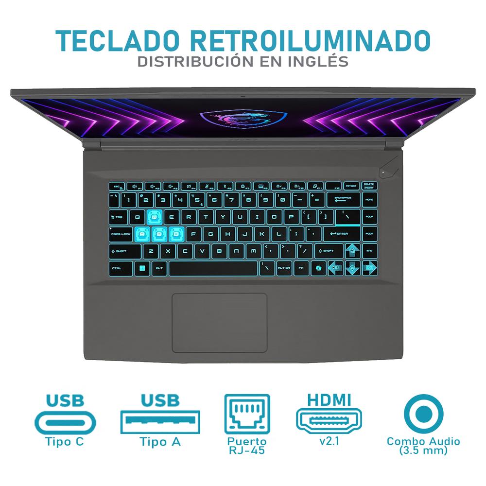 Foto 5 pulgar | Laptop Gamer Msi Thin 15 Geforce Rtx 4060 Intel Core I5 13420h 16gb Ram 512gb Ssd 15.6'' Windows 11 Home Teclado En In