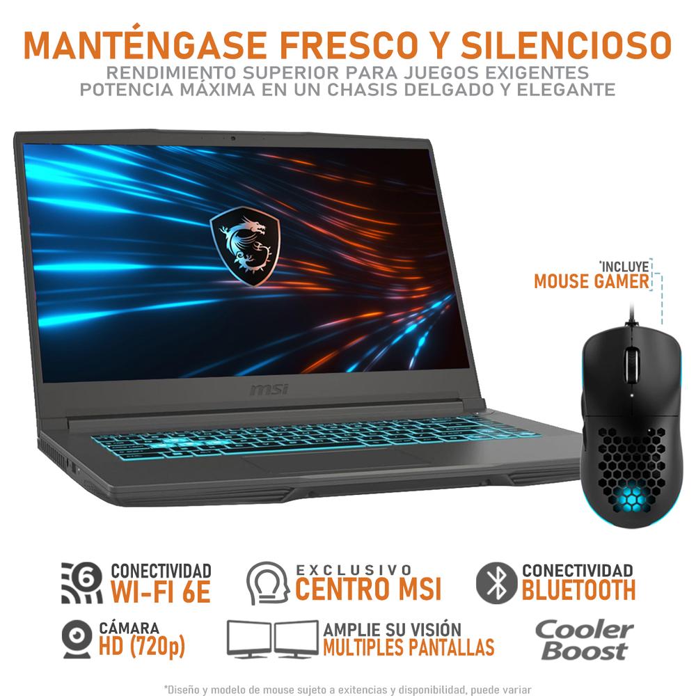 Foto 4 pulgar | Laptop Gamer Msi Thin 15 Geforce Rtx 3050 Amd Ryzen 5 7535hs 24gb Ram 512gb Ssd 15.6'' Teclado En Español + Mouse D