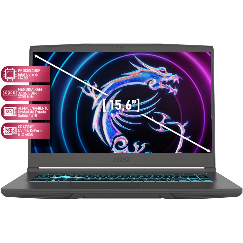 Foto 3 pulgar | Laptop Gamer Msi Thin 15 Geforce Rtx 4050 Intel Core I5 13420h 32gb Ram 1.4tb Ssd 15.6'' Teclado En Español Mochila Mo