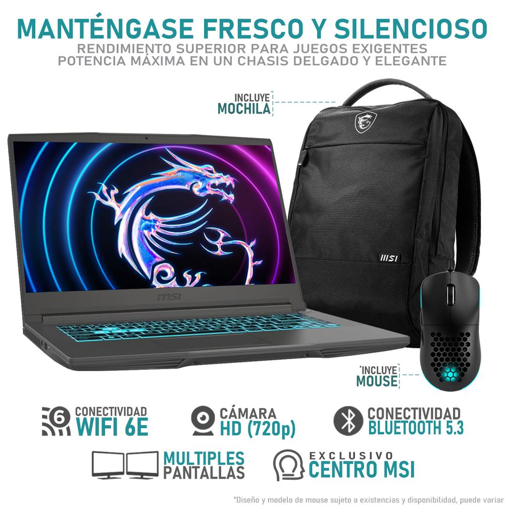 Foto 4 pulgar | Laptop Gamer Msi Thin 15 Geforce Rtx 4050 Intel Core I5 13420h 32gb Ram 1.4tb Ssd 15.6'' Teclado En Español Mochila Mo