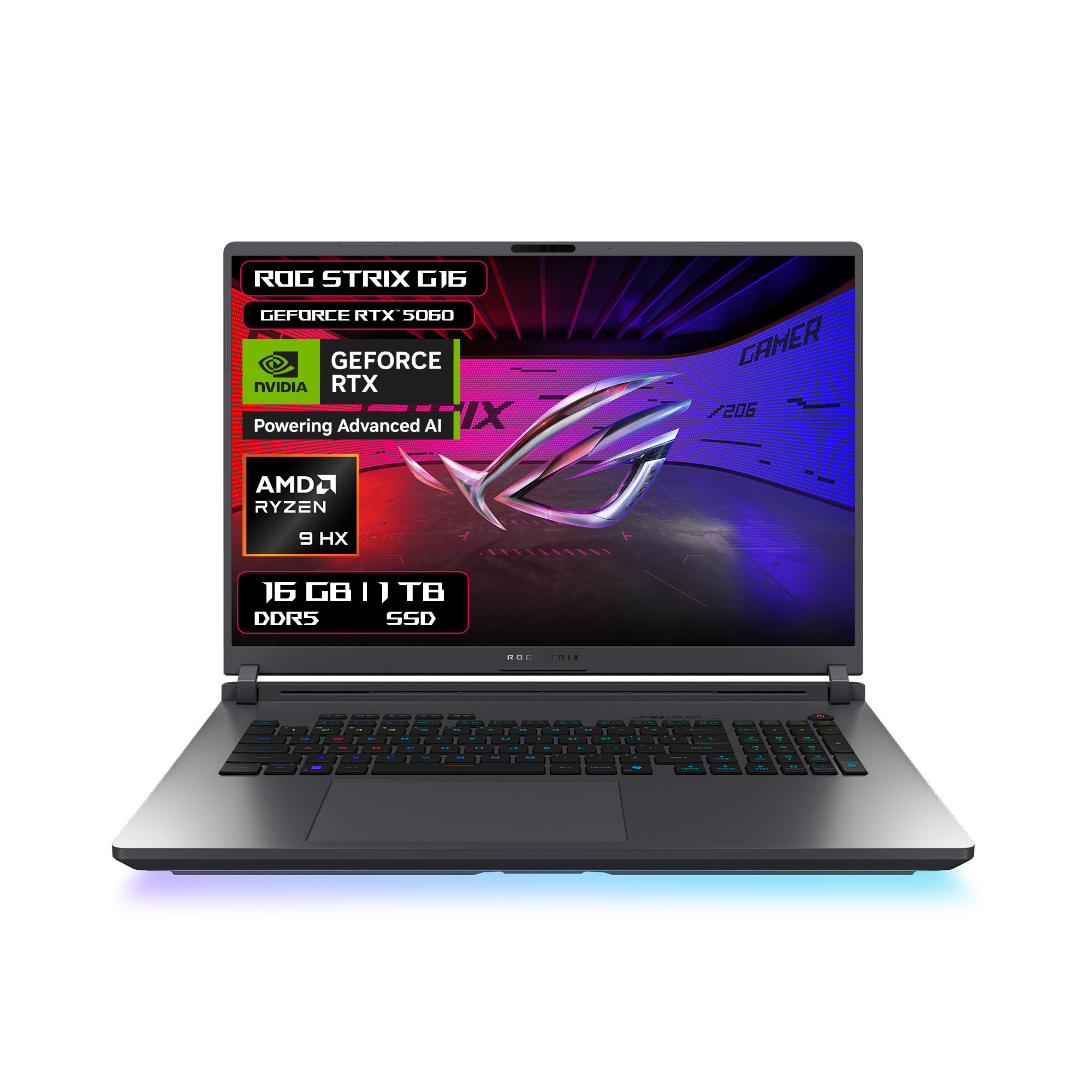 Foto 3 pulgar | Laptop Gamer ASUS ROG Strix G16 2025, AMD Ryzen 9 8940hx, RTX 5060, 16GB Ram, 1TB SSD, 16'' FHD+ 165hz