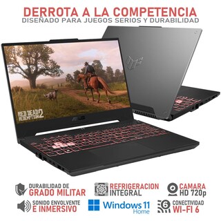 Foto 3 | Laptop Gamer Asus Tuf Gaming A15 Geforce Rtx 4050 Amd Ryzen 5 7535hs 8gb Ram 512gb Ssd 15.6'' Teclado En Español + Mo