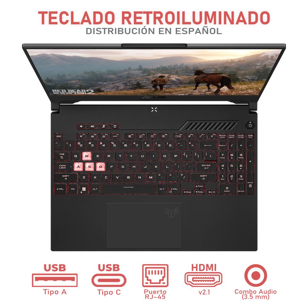 Foto 4 | Laptop Gamer Asus Tuf Gaming A15 Geforce Rtx 4050 Amd Ryzen 5 7535hs 8gb Ram 512gb Ssd 15.6'' Teclado En Español + Mo