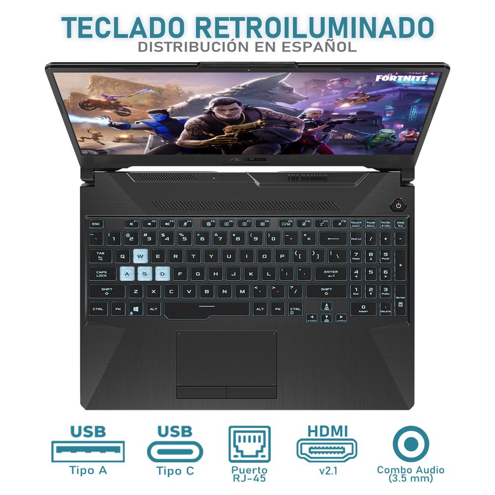 Foto 5 pulgar | Laptop Gamer Asus Tuf Gaming A15 Geforce Rtx 2050 Amd Ryzen 5 7535hs 16gb Ram 512gb Ssd 15.6'' Teclado En Español +