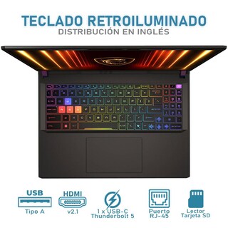 Foto 5 | Laptop Gamer Msi Vector 16 Hx Ai Nvidia Geforce Rtx 5080 Intel Core Ultra 9 275hx 16gb Ram 1tb Ssd 16'' Teclado En Ingl