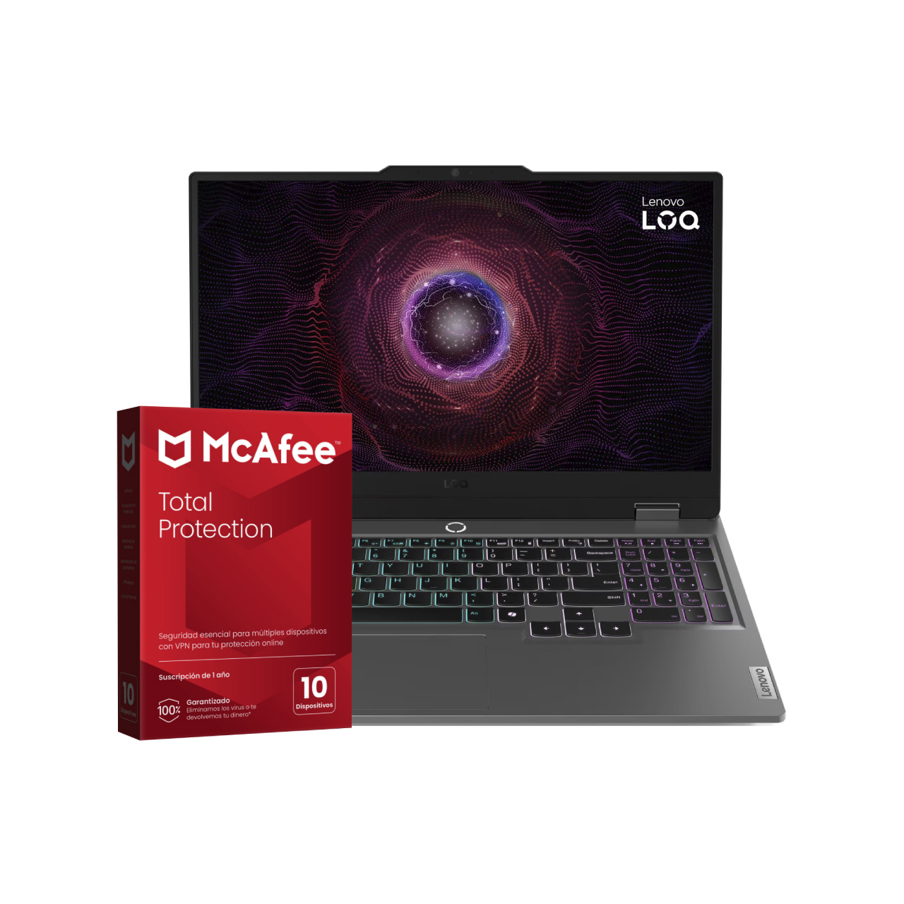 Foto 2 pulgar | Combo  Lenovo Loq 15.6'' Ryzen 5 Rtx 3050 + Antivirus Mcafee 10 Dispositivos 1 Año