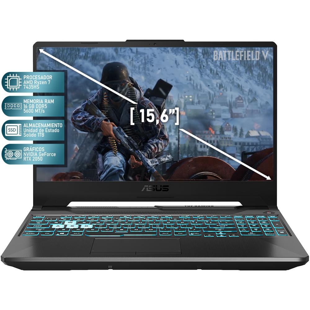 Foto 3 pulgar | Laptop Gamer Asus Tuf A15 Geforce Rtx 2050 Amd Ryzen 7 7435hs 16gb Ram 1tb Ssd 15.6'' Teclado En Ingles + Mouse Dxt Ga