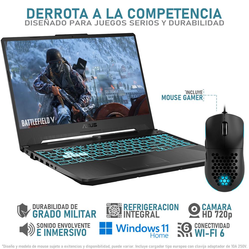 Foto 4 pulgar | Laptop Gamer Asus Tuf A15 Geforce Rtx 2050 Amd Ryzen 7 7435hs 16gb Ram 1tb Ssd 15.6'' Teclado En Ingles + Mouse Dxt Ga