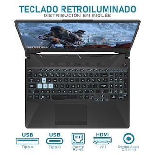 Foto 4 | Laptop Gamer Asus Tuf A15 Geforce Rtx 2050 Amd Ryzen 7 7435hs 16gb Ram 1tb Ssd 15.6'' Teclado En Ingles + Mouse Dxt Ga