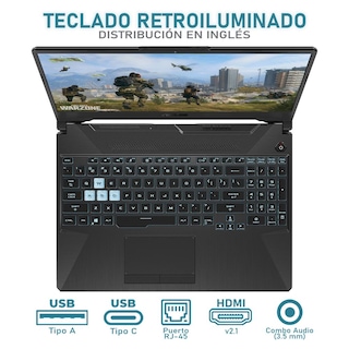 Foto 4 | Laptop Gamer Asus Tuf A15 Geforce Rtx 2050 Amd Ryzen 7 7435hs 16gb 512gb Ssd 15.6"