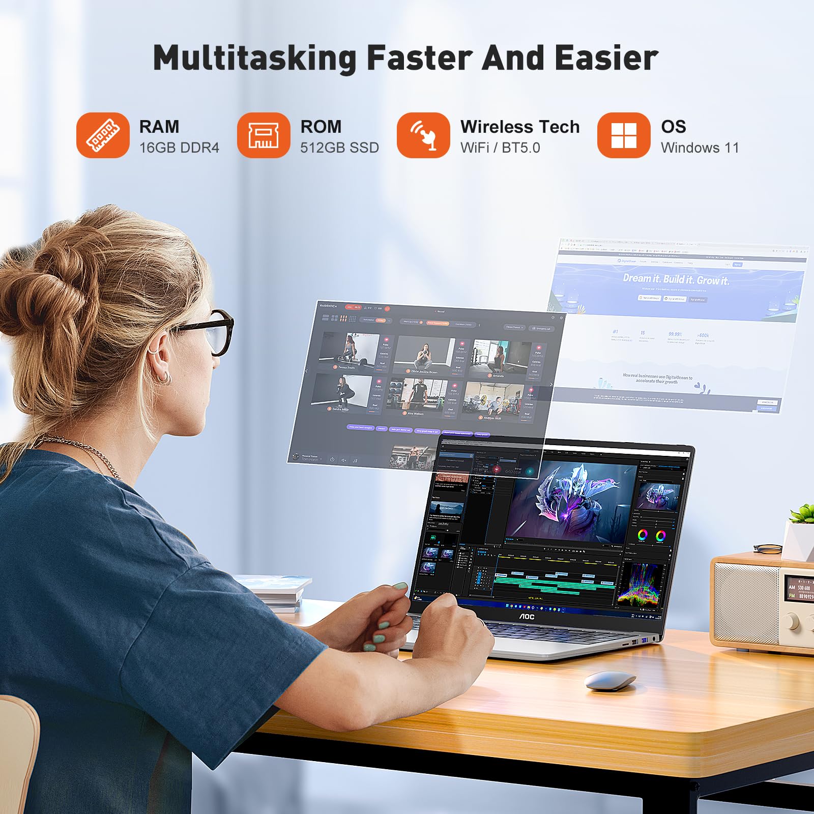 Foto 4 pulgar | Procesador Aoc N97 Para Ordenador Portátil, 16 Gb De Ram, 512 Gb, Ssd De 15,6 Pulgadas, Fhd, Win11 - Venta Internacion