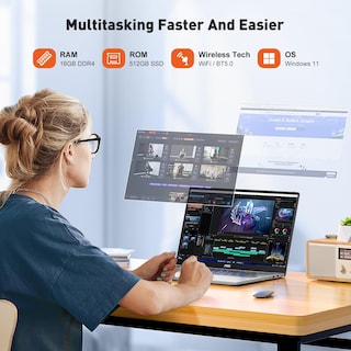 Foto 3 | Procesador Aoc N97 Para Ordenador Portátil, 16 Gb De Ram, 512 Gb, Ssd De 15,6 Pulgadas, Fhd, Win11 - Venta Internacion