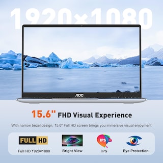 Foto 5 | Procesador Aoc N97 Para Ordenador Portátil, 16 Gb De Ram, 512 Gb, Ssd De 15,6 Pulgadas, Fhd, Win11 - Venta Internacion