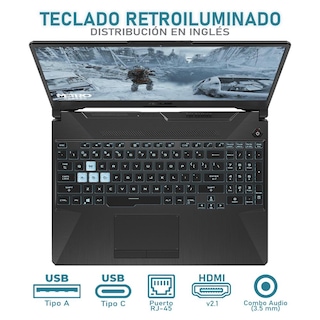 Foto 4 | Laptop Gamer Asus Tuf A15 Geforce Rtx 2050 Amd Ryzen 7 7435hs 24gb Ram 1.5tb Ssd 15.6'' Teclado En Ingles Mouse Dxt Ga