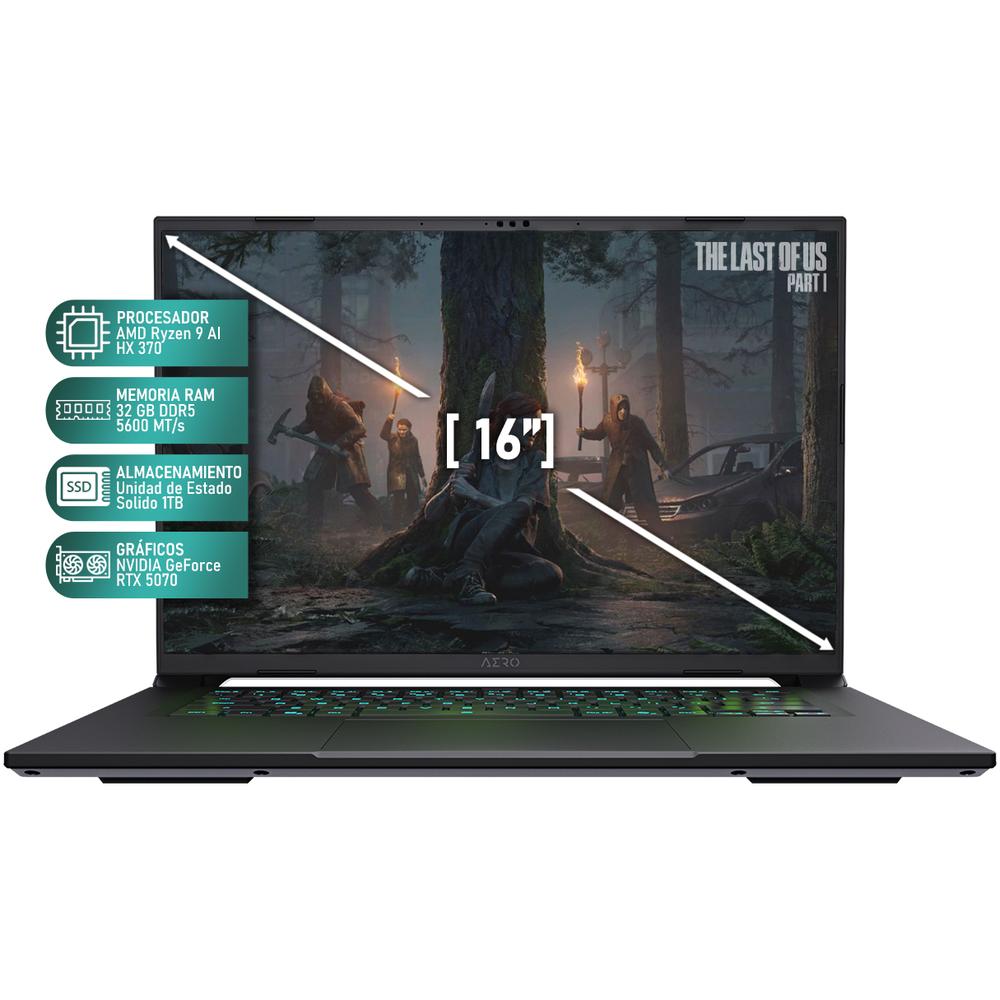 Foto 4 pulgar | Laptop Gamer Gigabyte Aero X16 Nvidia Geforce Rtx 5070 Amd Ryzen Ai 9 Hx 370 32gb Ram 1tb Ssd 16'' Teclado En Ingles