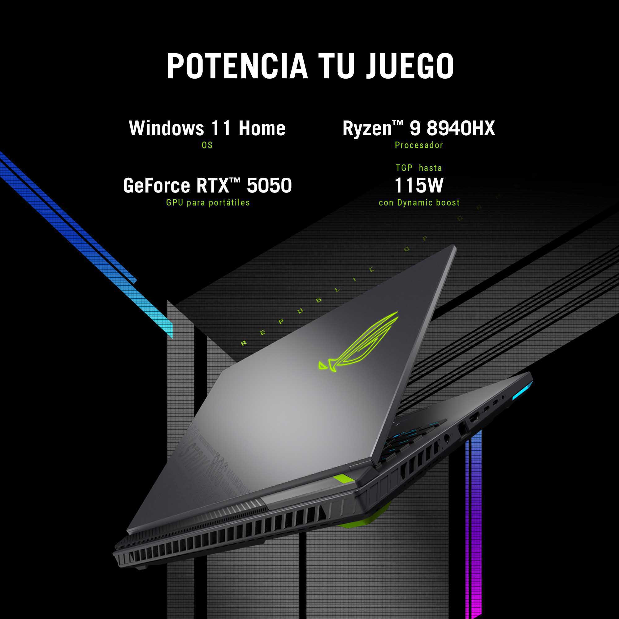 Foto 4 pulgar | Laptop Asus  Rog Strix G16 (2025) G614  Nvidia Geforce Rtx 5050  Amd Ryzen 9 8940hx  Ddr5 16gb  Verde