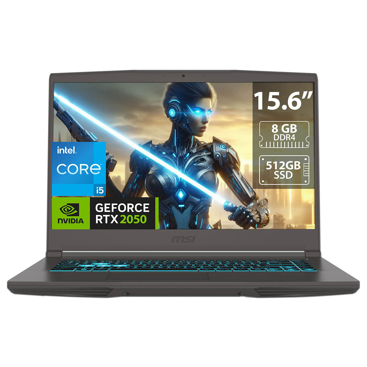 Foto 2 pulgar | Laptop Gamer Msi Thin 15: Intel Core I5 12450h  Ram 8gb Ddr4  Ssd 512gb  Pantalla 15.6''  Rtx 2050  Windows 11 Home