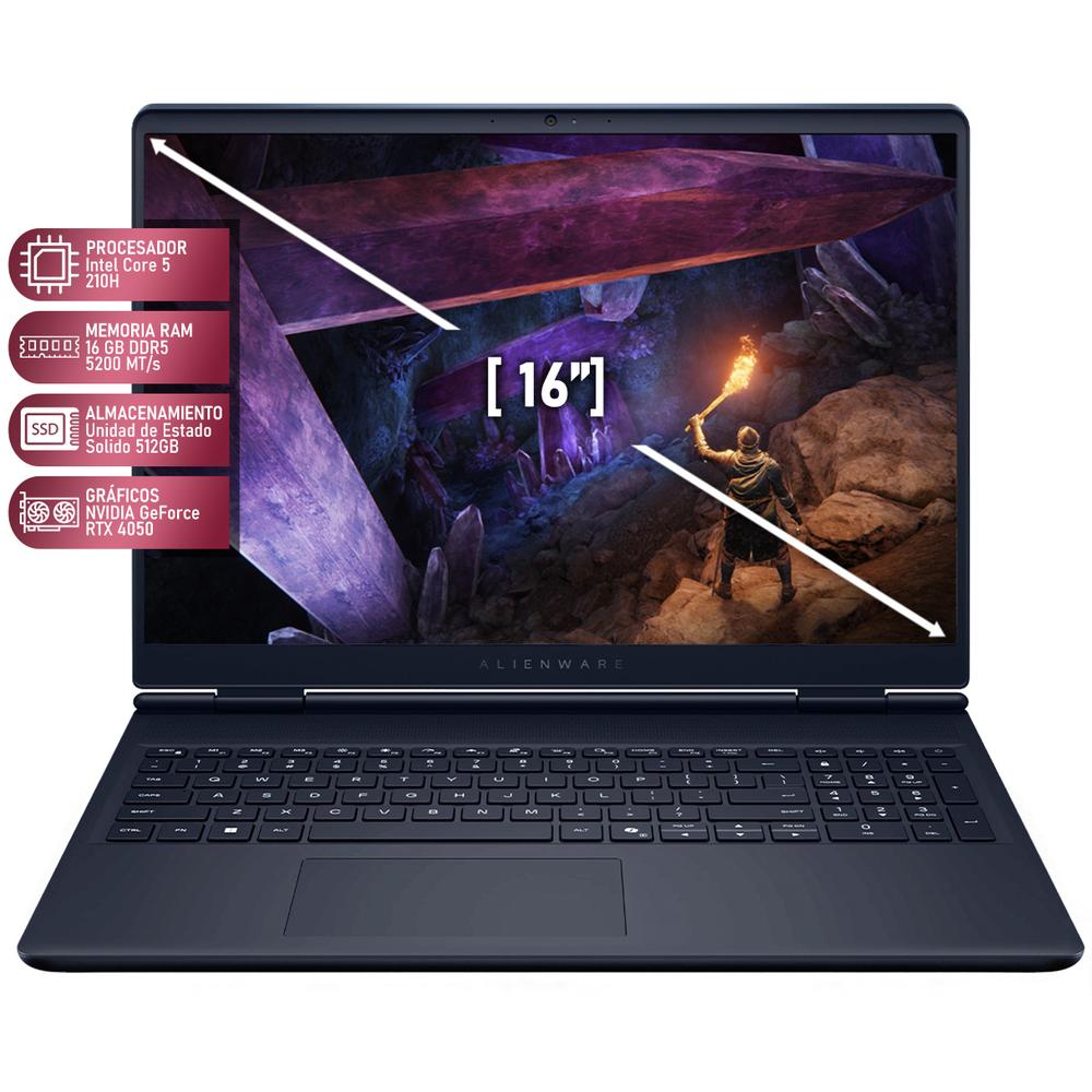 Foto 3 pulgar | Laptop Gamer Alienware M16 Aurora Nvidia Geforce Rtx 4050 Intel Core 5 210h 16gb Ram 512gb Ssd 16'' Teclado En Español