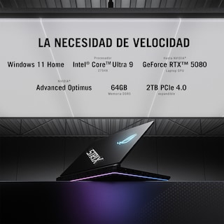 Foto 2 | Rog Strix Scar 16 Rtx 5080 Intel Core Ultra 9 64gb 2tb 16'' 2.5k Negra