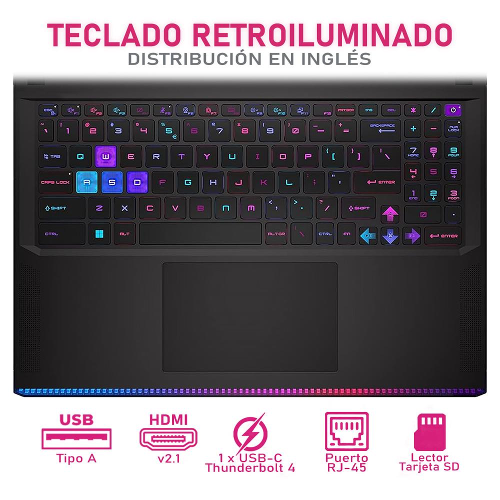 Foto 5 pulgar | Laptop Gamer Msi Raider Nvidia Geforce Rtx 4070 Intel Core I9 14900hx 32gb Ram 1tb Ssd 16'' Windows 11 Home Teclado