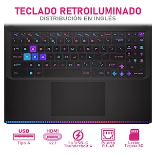 Foto 4 | Laptop Gamer Msi Raider Nvidia Geforce Rtx 4070 Intel Core I9 14900hx 32gb Ram 1tb Ssd 16'' Windows 11 Home Teclado