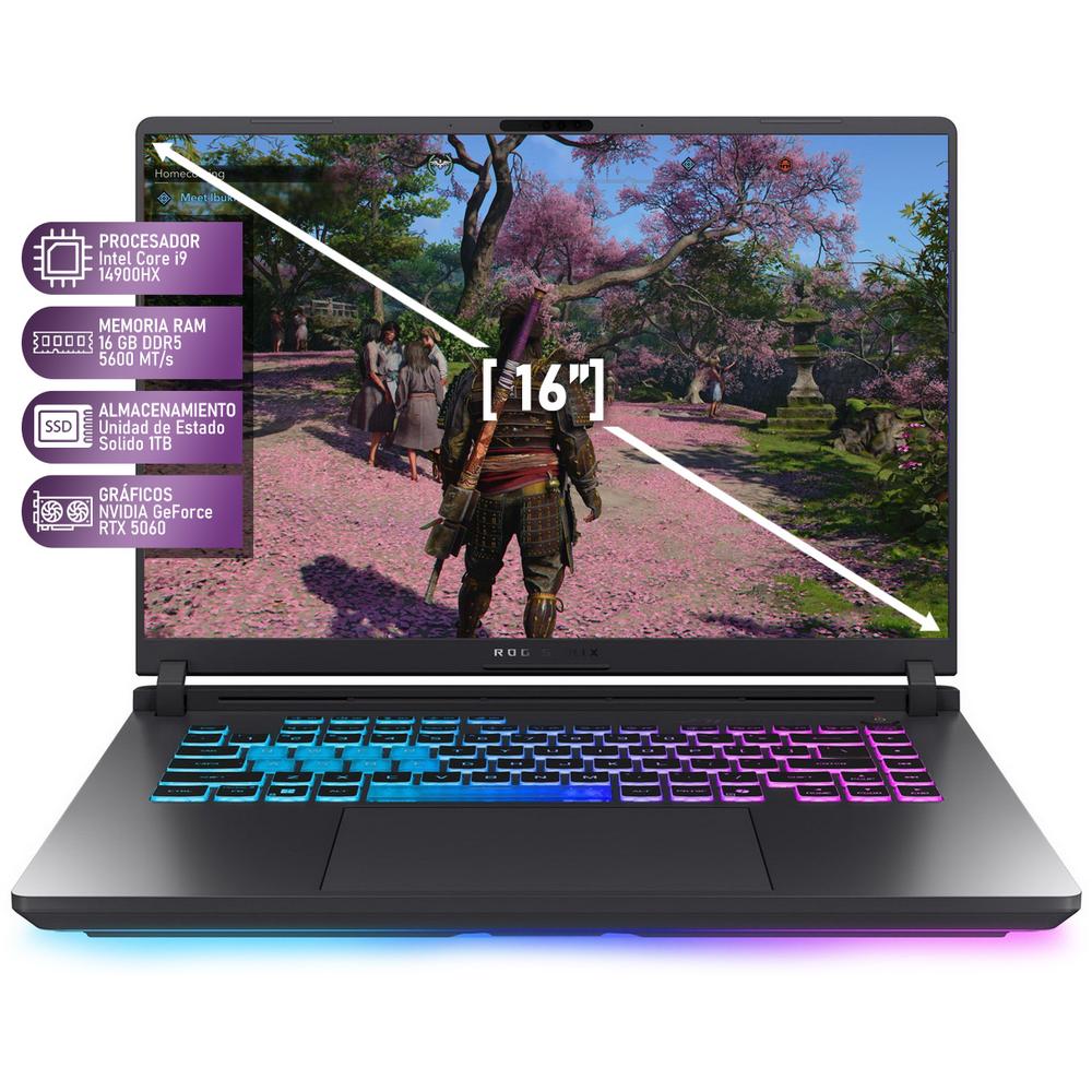 Foto 3 pulgar | Laptop Gamer Asus Rog Strix G16 Geforce Rtx 5060 Intel Core I9 14900hx 16gb Ram 1tb Ssd 16'' Windows 11 Home Tecla