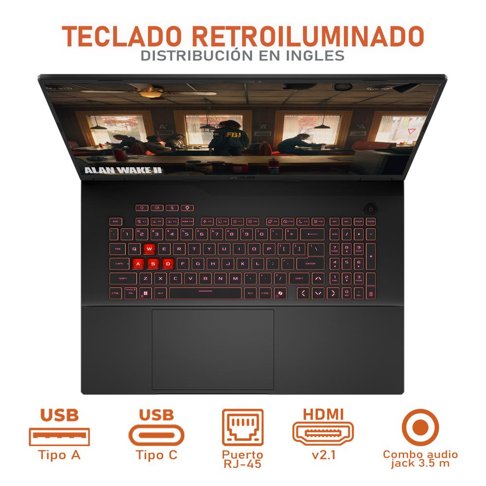 Foto 5 pulgar | Laptop Gamer Asus Tuf Gaming A18 Geforce Rtx 5070 Amd Ryzen 7 260 64gb Ram 1tb Ssd 18'' Windows 11 Home Teclado En Ingl