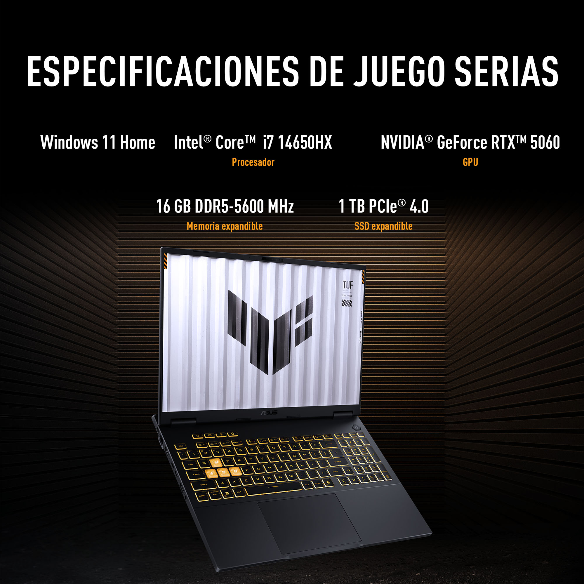 Foto 3 pulgar | Laptop Asus Tuf Gaming F16 (2025) Rtx 5060  Intel Core I7  16gb  1tb Ssd  16''fhd+  Gris