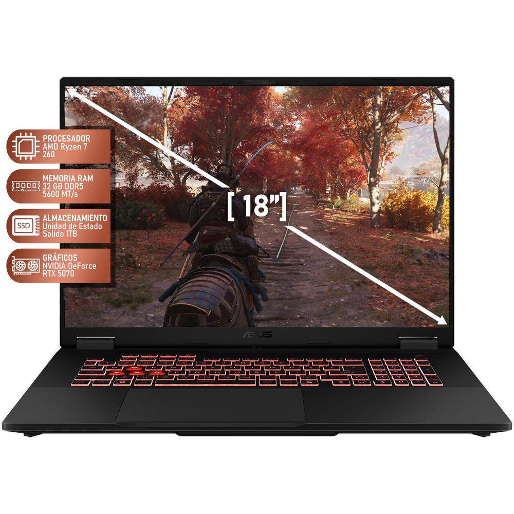 Foto 3 pulgar | Laptop Gamer Asus Tuf Gaming A18 Geforce Rtx 5070 Amd Ryzen 7 260 32gb Ram 1tb Ssd 18'' Windows 11 Home Teclado En Ingl