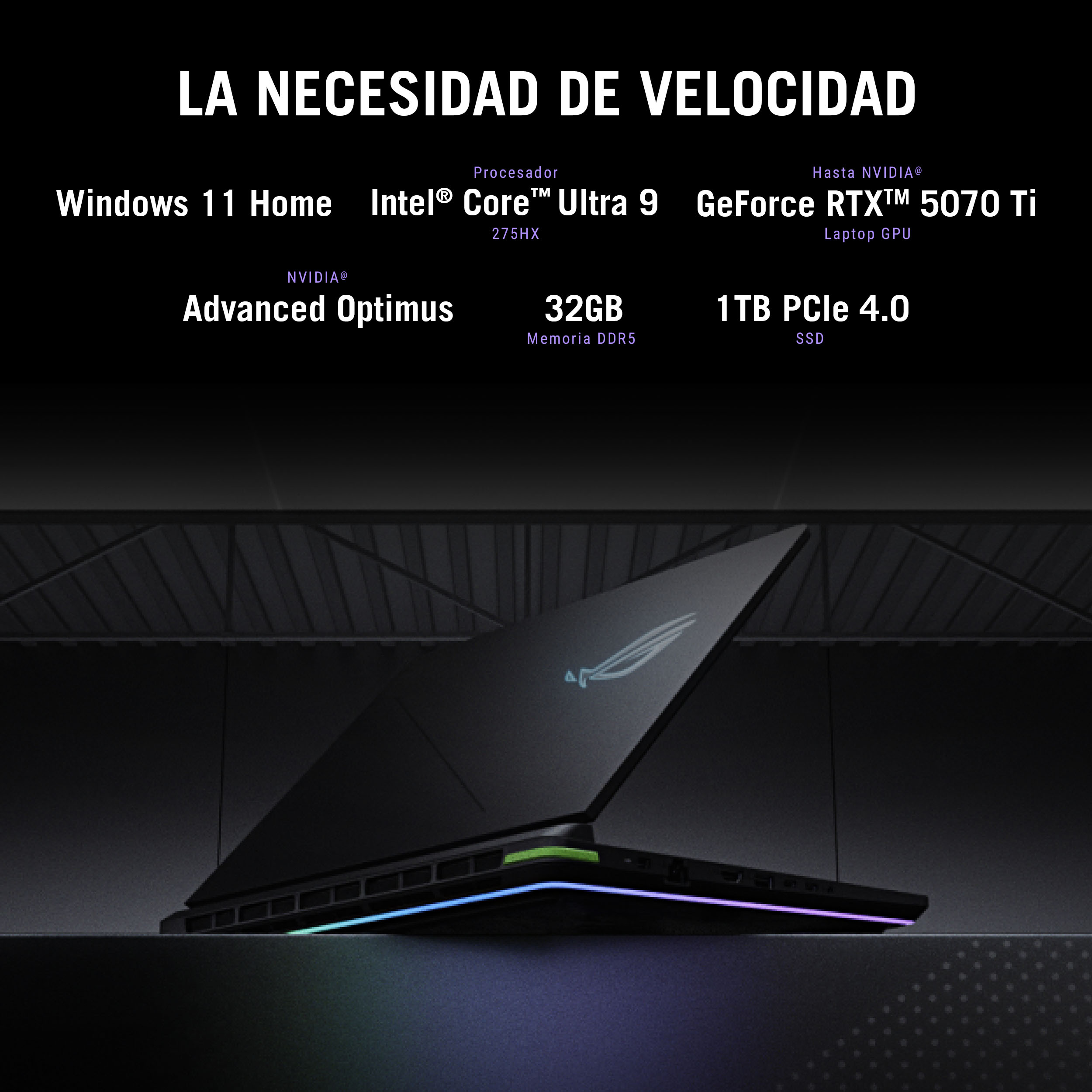 Foto 3 pulgar | Laptop ASUS Gamer Rog Strix G18 2025 RTX 5070ti Intel Core Ultra 9 32 GB 1 TB SSD 18" WUXGA Gris