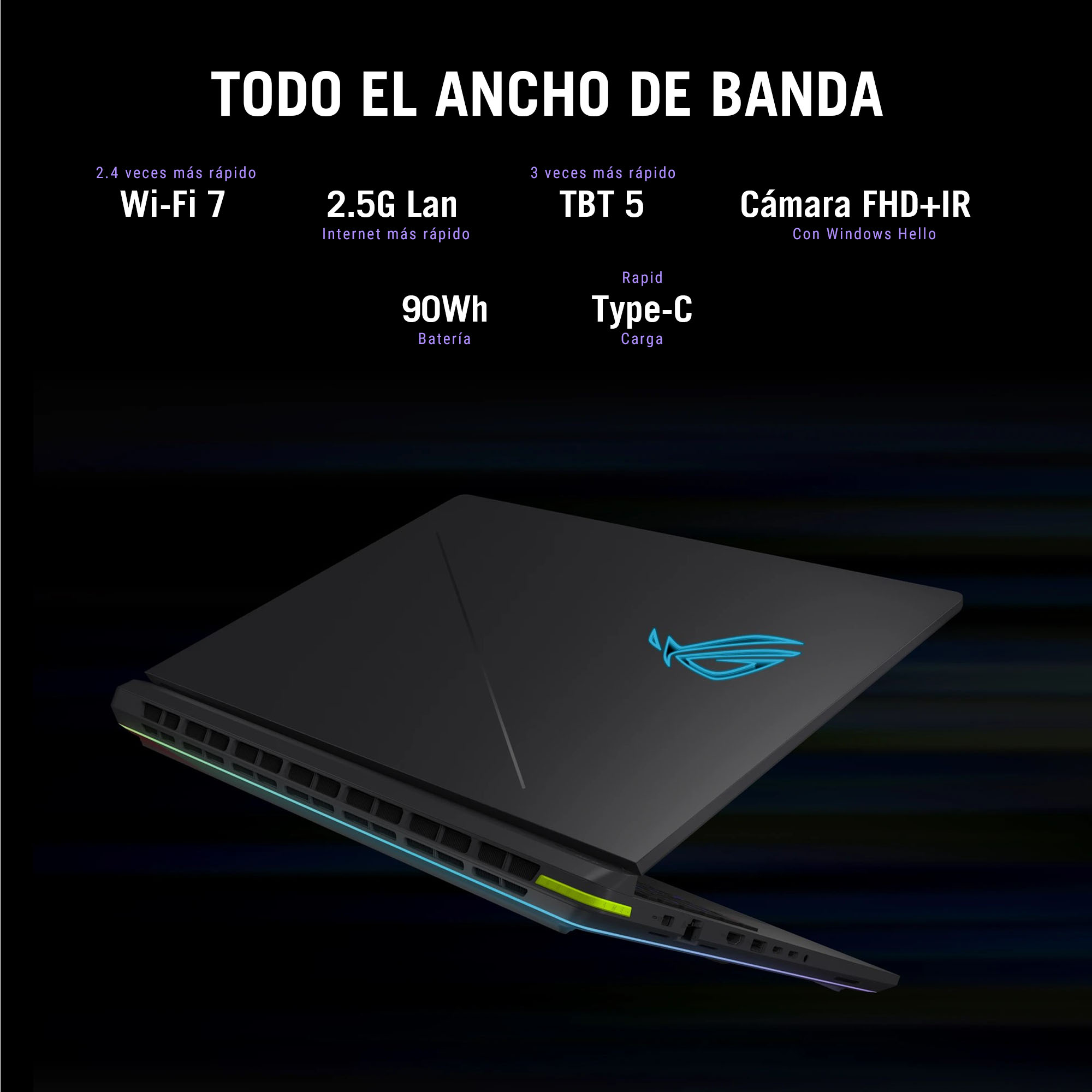 Foto 7 pulgar | Laptop ASUS Gamer Rog Strix G18 2025 RTX 5070ti Intel Core Ultra 9 32 GB 1 TB SSD 18" WUXGA Gris