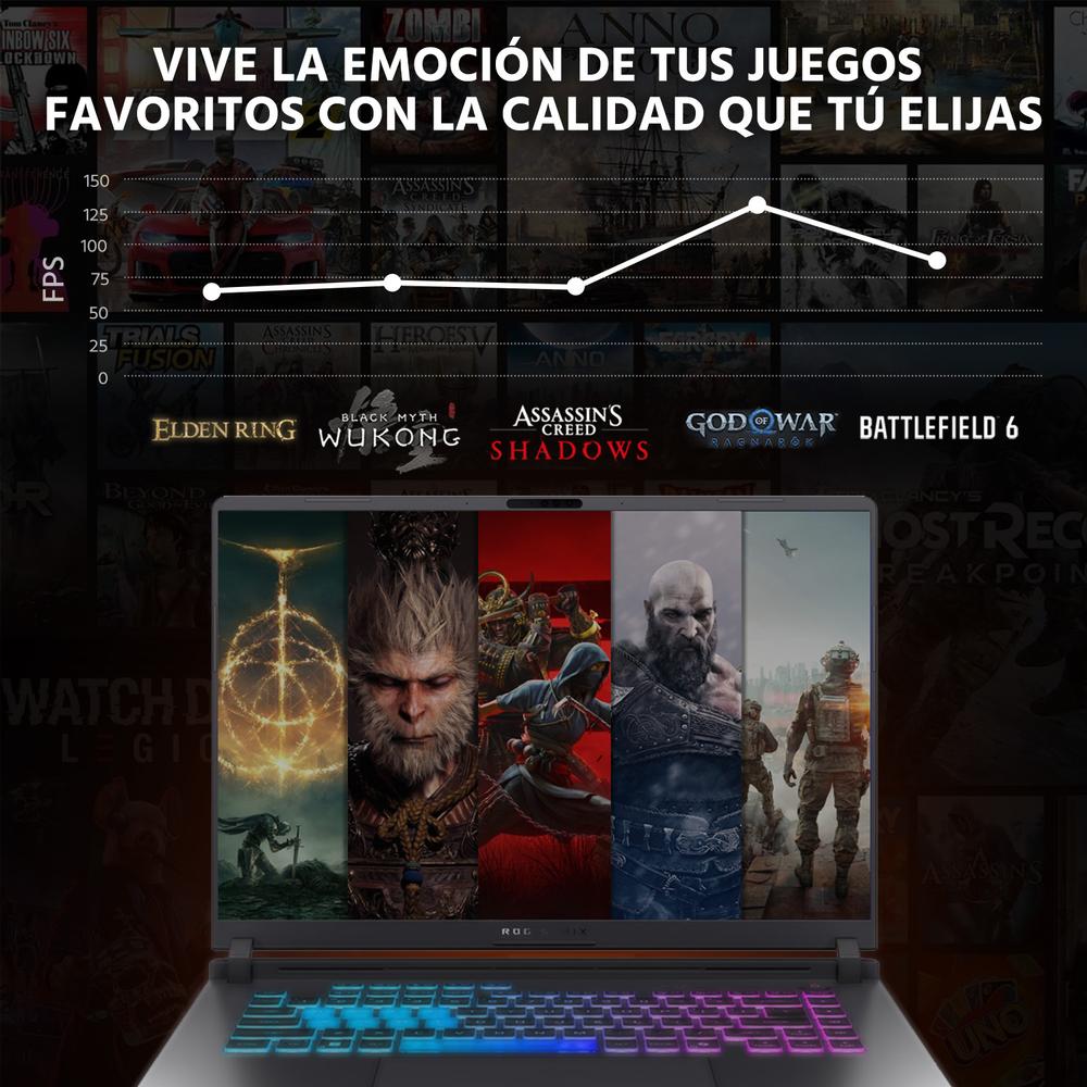 Foto 6 pulgar | Laptop Gamer Asus Rog Strix G16 Nvidia Geforce Rtx 5060 Intel Core I9 14900hx 32gb Ram 1tb Ssd 16'' Teclado En Ingl