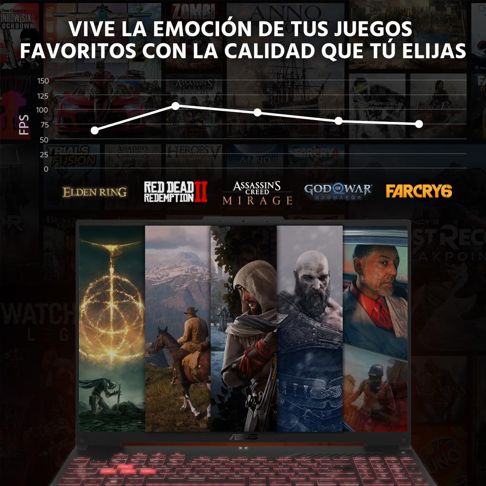 Foto 6 pulgar | Laptop Gamer Asus Tuf Gaming A16 Nvidia Geforce Rtx 4050 Amd Ryzen 5 7535hs 16gb Ram 512gb Ssd 16'' Teclado En Español