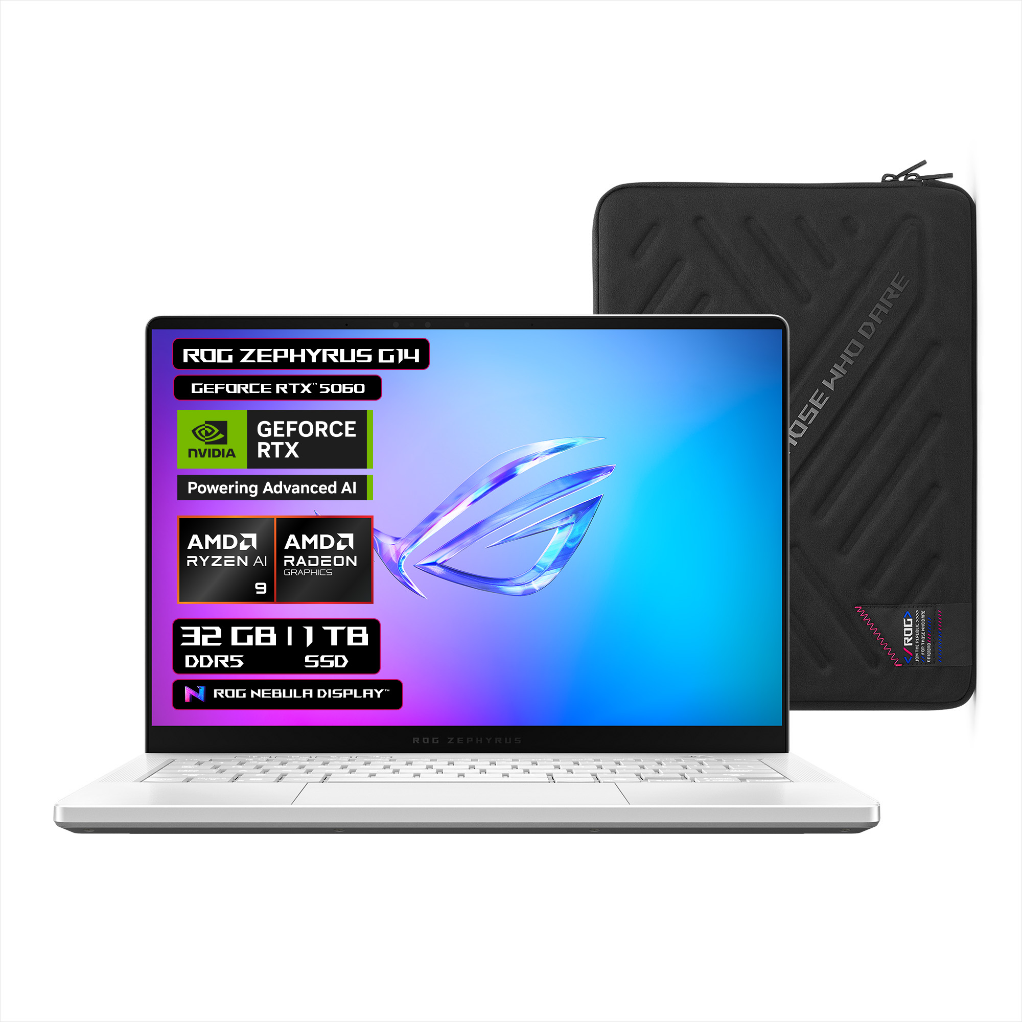 Foto 2 pulgar | Laptop Asus Rog Zephyrus G14 Rtx 5060  Amd Ryzen Ai 9  32gb Ddrs  1 Tb Ssd  14'' Oled  Blanca