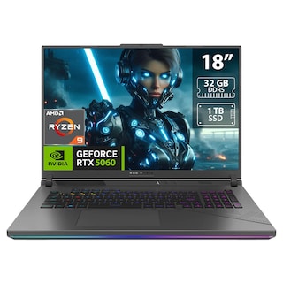 Foto 1 | Laptop Gamer Asus Rog Strix G18: Amd Ryzen 9 8940hx Ram 32gb Ddr5 Ssd 1tb Pantalla 18'' Rtx 5060 Windows 11 Home