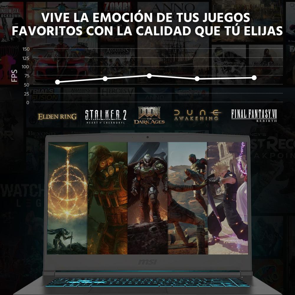 Foto 6 pulgar | Laptop Gamer Msi Thin A15 Geforce Rtx 2050 Amd Ryzen 5 7535hs 16gb Ram 512gb Ssd 15.6'' Teclado En Ingles + Control Dxt