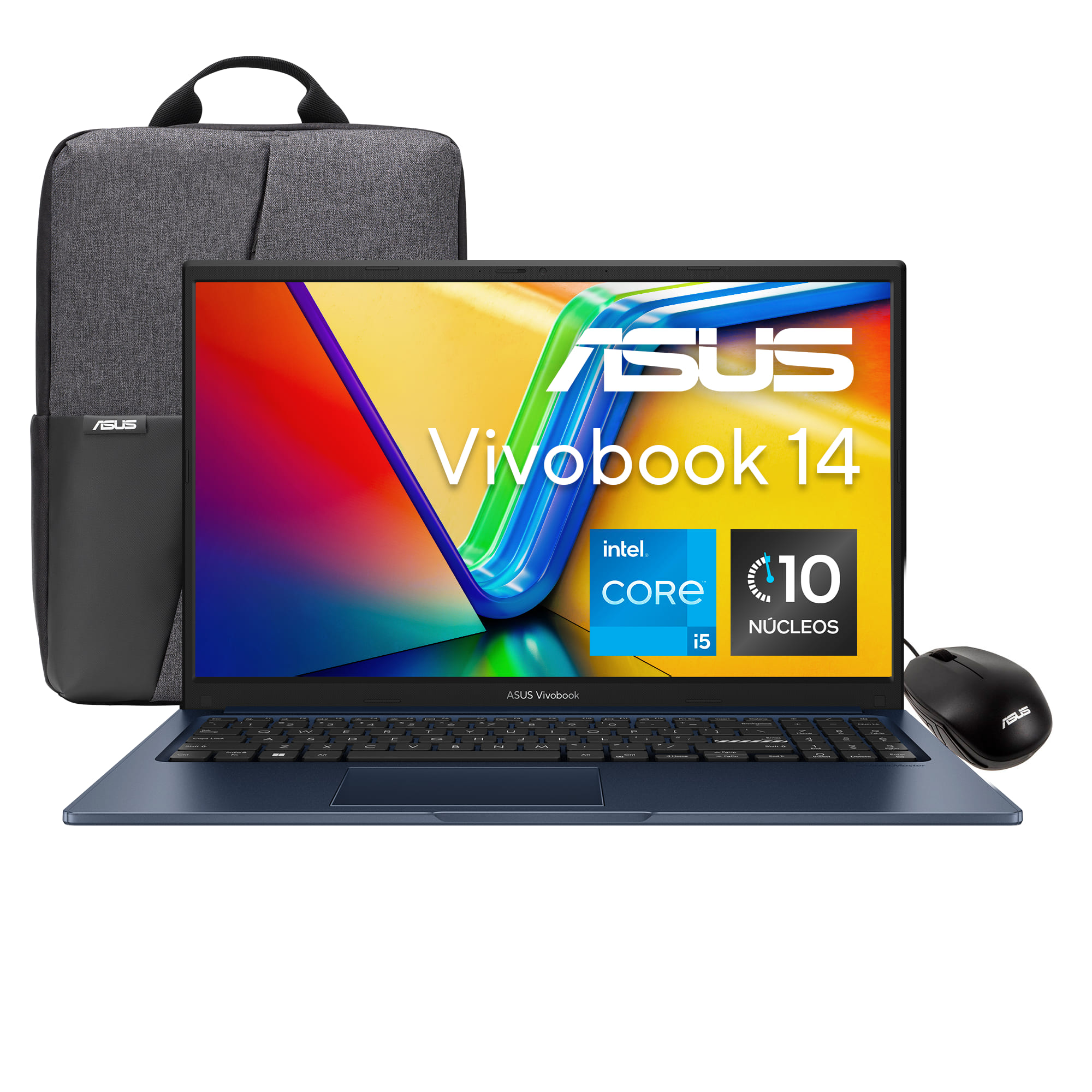 Foto 2 pulgar | Laptop Asus Vivobook 14'' Fhd I5-1235u 16gb Ram 512gb Ssd Azul Incluye Mouse + Mochila