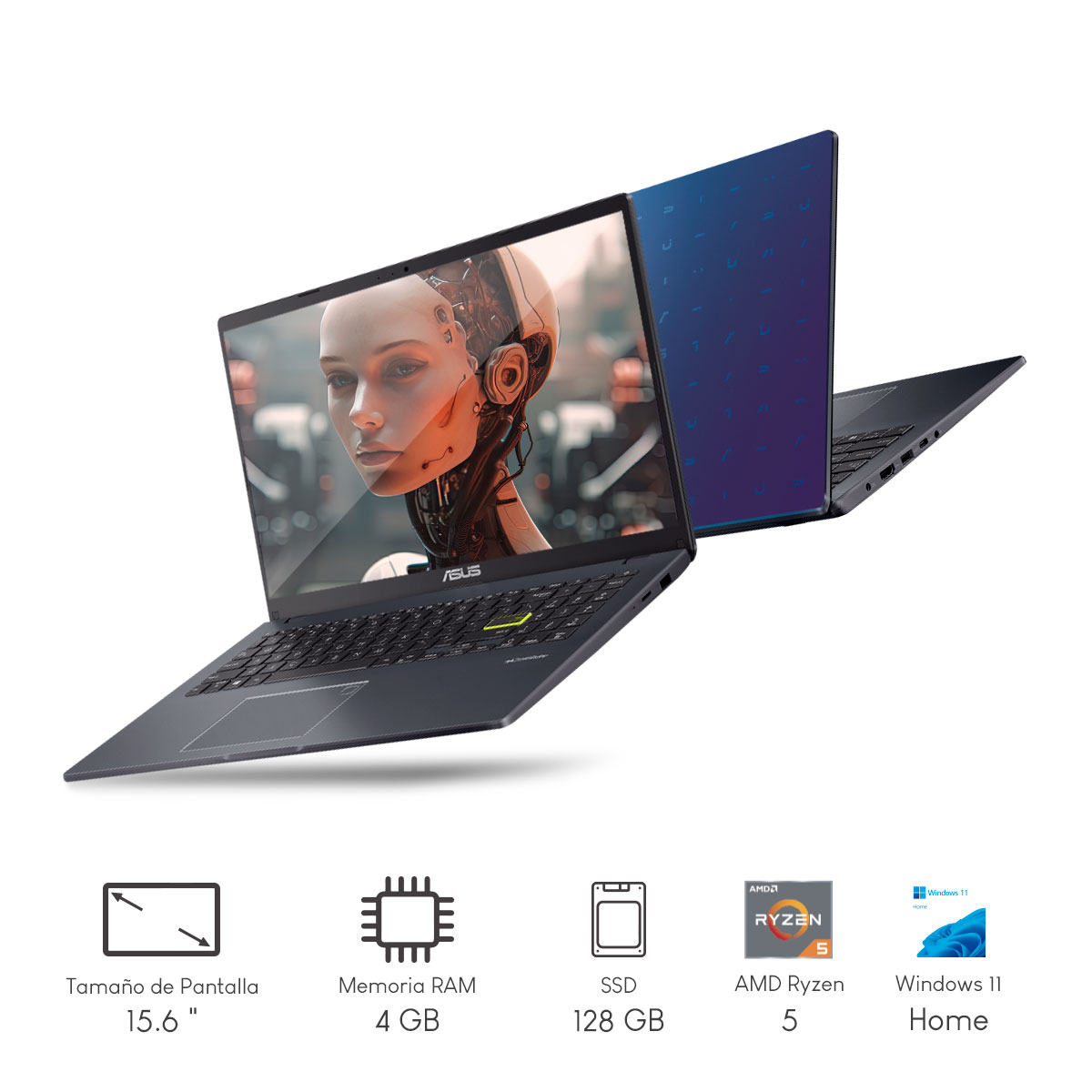 Foto 3 pulgar | Combo Laptop Asus E510ma-br1532w Intel Celeron-n4020 4gb 128gb Hd W11h + Tablet Q-touch 1gb 16gb