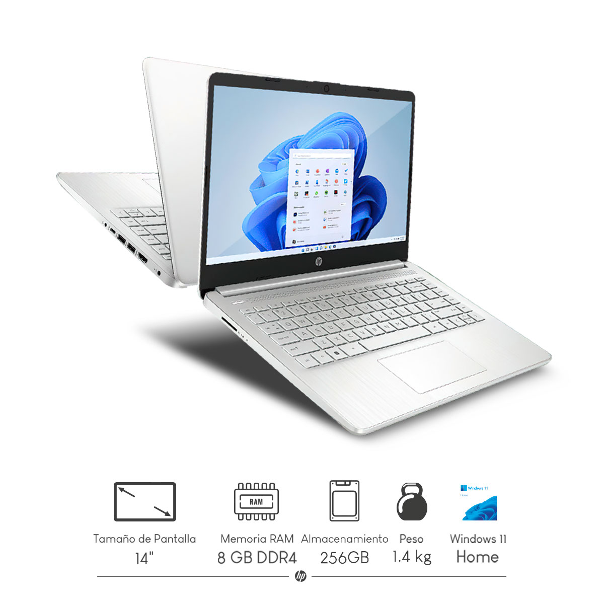 Foto 3 pulgar | Combo Laptop Hp 14-DQ5009NR-S CI3-1215U 8GB 256GB SSD HD W11H  +  Audífonos Bluetooth y Mochila