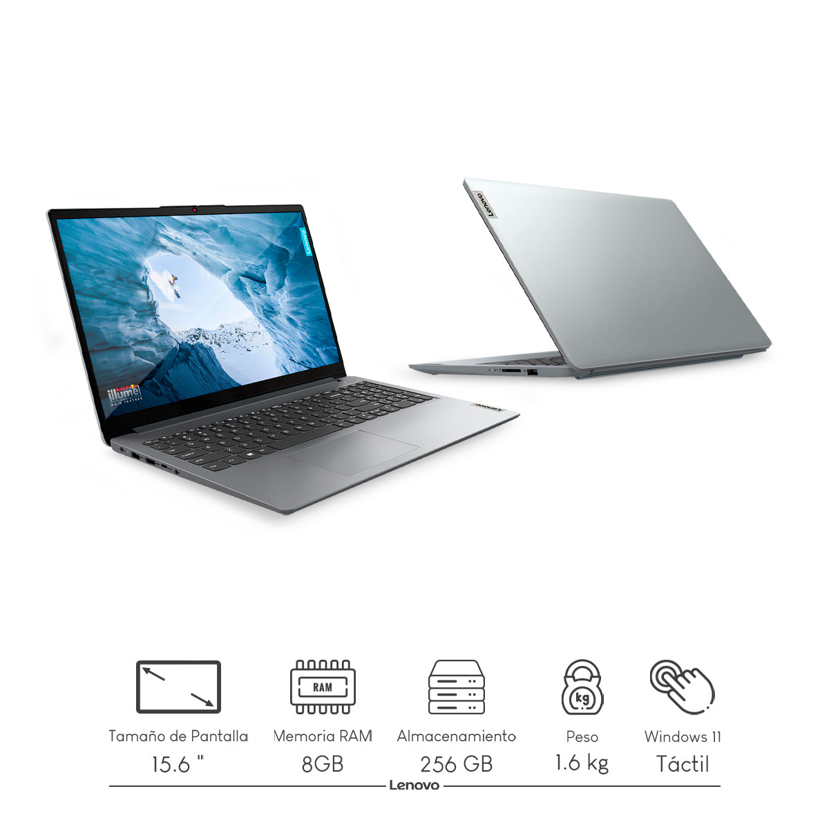 Foto 3 pulgar | Laptop Lenovo Ideapad 1 15iau7 Intel Ci3-1215U 8 GB 256 GB SSD FHD W11H Touch + Audífonos Bluetooth