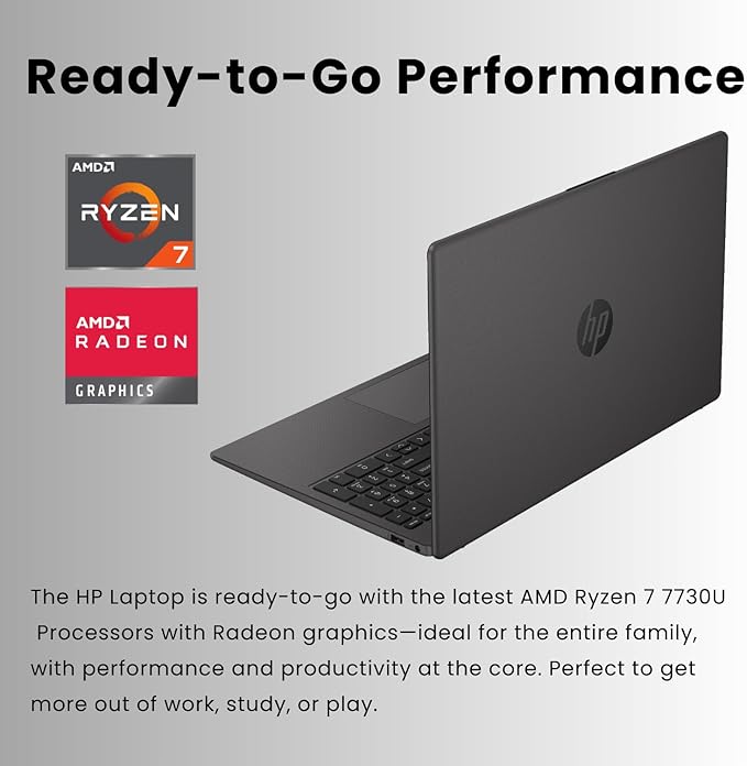 Foto 4 pulgar | Laptop HP 255 G10 Ryzen 7-7730U 8C 16GB 512GB SSD FHD W11 Pro Negro