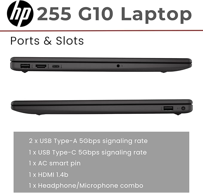 Foto 5 pulgar | Laptop HP 255 G10 Ryzen 7-7730U 8C 16GB 512GB SSD FHD W11 Pro Negro