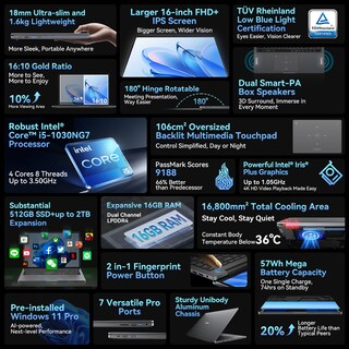Foto 3 | Ordenador Portátil Blackview Acebook 12 16 Intel I5-1030ng7 16 Gb+512 Gb - Venta Internacional.