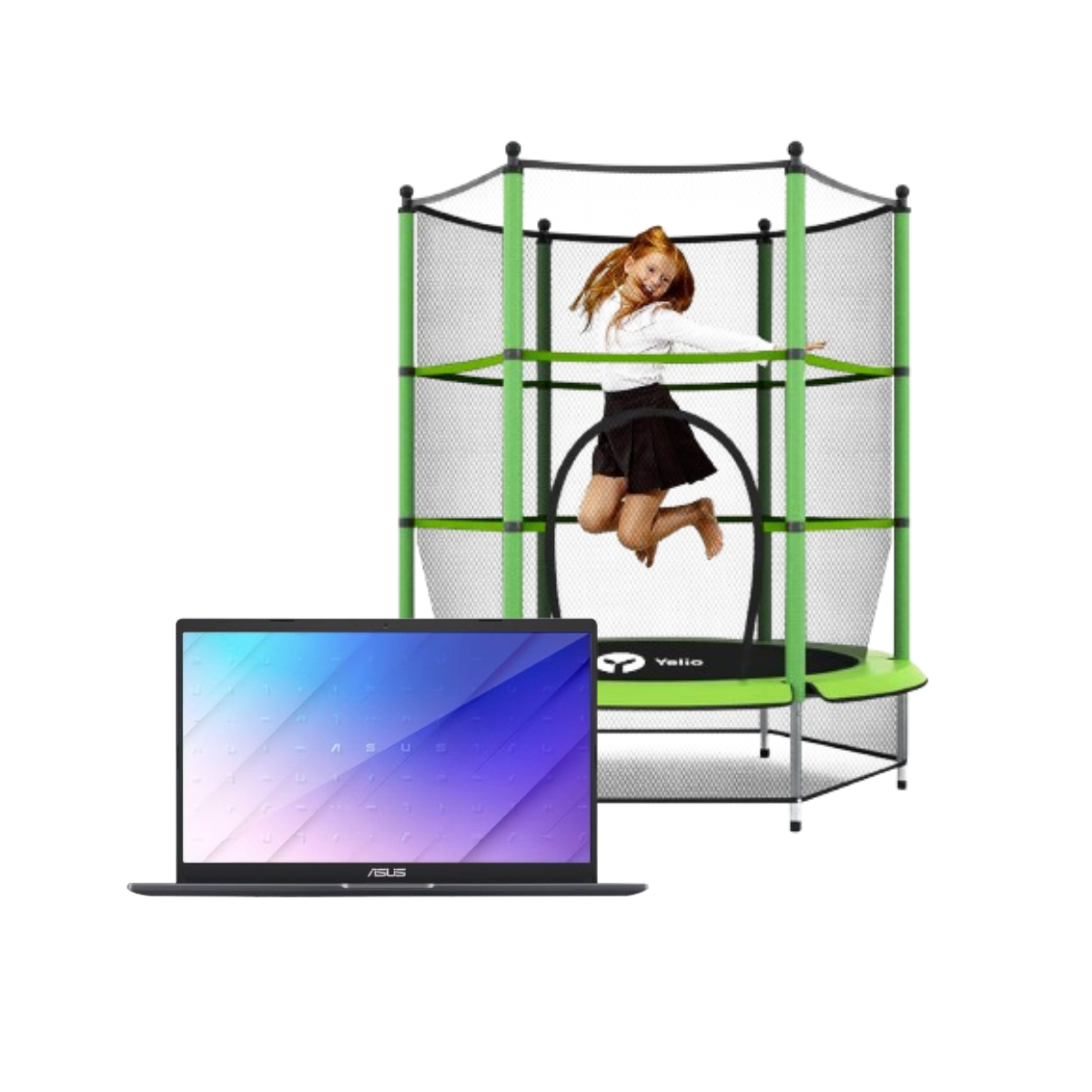 Combo Laptop Asus E510ma-br1532w Intel Celeron N4020 4gb 128gb Hd W11h + Trampolín Infantil